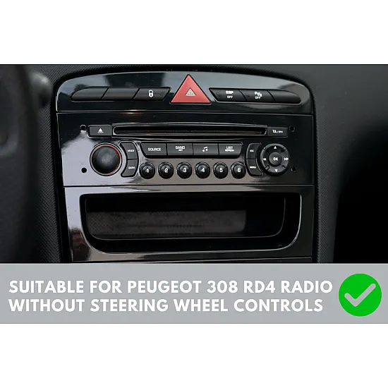 Peugeot 308 (2008-2013) Double DIN Car Stereo Fitting Kit (PIANO BLACK/ WITHOUT SWC) Peugeot 308 (2008-2013) Double DIN Car Stereo Fitting Kit (PIANO BLACK/ WITHOUT SWC)