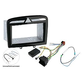 Peugeot 308 (2008-2013) Double DIN Car Stereo SWC & PDC Fitting Kit (PIANO BLACK)