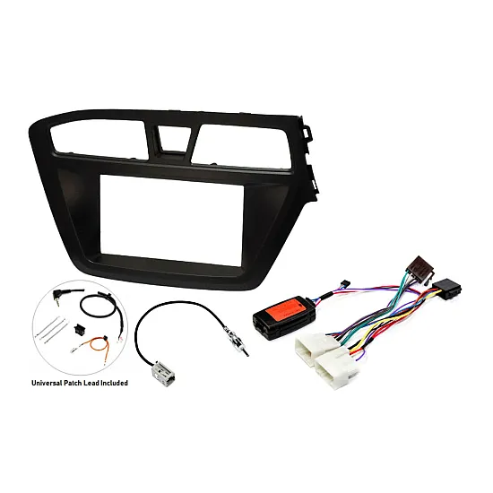 Hyundai i20 (2014-2018) Double DIN Car Stereo Fascia, SWC Upgrade Fitting Kit Hyundai i20 (2014-2018) Double DIN Car Stereo Fascia, SWC Upgrade Fitting Kit