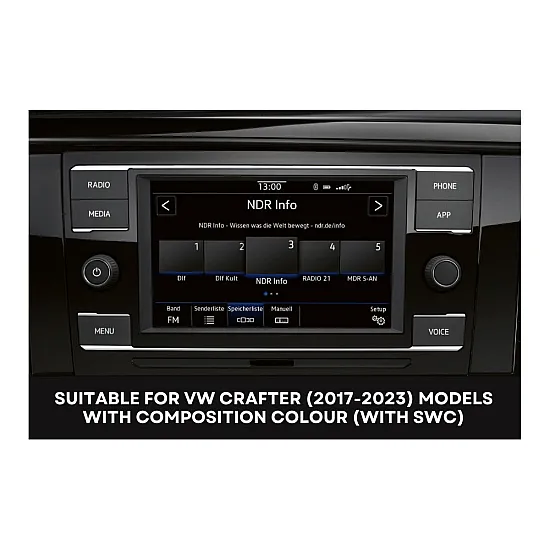 VW Crafter (2017-2023) Double DIN Car Stereo Fitting Kit (With SWC)