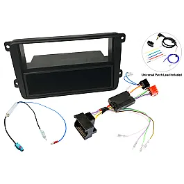 Seat Double Fakra Single DIN Car Stereo Upgrade Fascia, SWC Fitting Kit