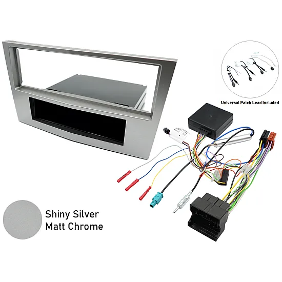 Holden Single DIN Car Stereo Fascia, SWC Fitting Kit (SHINY SILVER/ MATT CHROME) Holden Single DIN Car Stereo Fascia, SWC Fitting Kit (SHINY SILVER/ MATT CHROME)