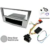 Vauxhall Corsa D (2006-2014) Single DIN Car Stereo Fascia, SWC Fitting Kit (SHINY SILVER/ CHROME)