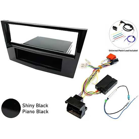 Vauxhall Corsa D 2006-2014 Single DIN Car Stereo Fascia SWC Fitting Kit (GLOSS BLACK/ PIANO BLACK)