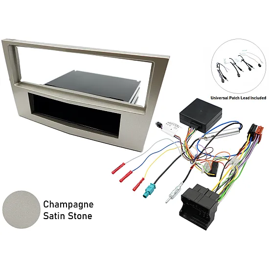 Holden Single DIN Car Stereo Fascia, SWC Fitting Kit (CHAMPAGNE BEIGE/ SATIN)