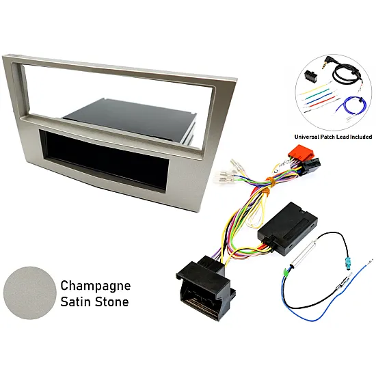 Vauxhall Corsa D 2006 - 2014 Single DIN Car Stereo Fascia, SWC Fitting Kit (CHAMPAGNE BEIGE/ STONE)