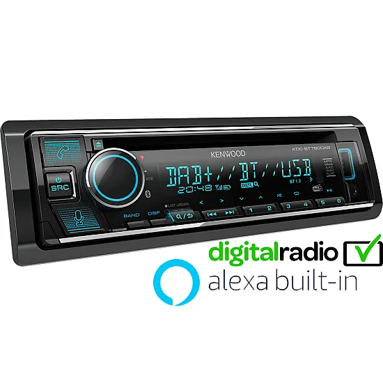 Kenwood KDC-BT760DAB 1DIN Car Stereo - CD USB DAB+ Bluetooth Amazon Alexa Ready Kenwood KDC-BT760DAB 1DIN Car Stereo - CD USB DAB+ Bluetooth Amazon Alexa Ready