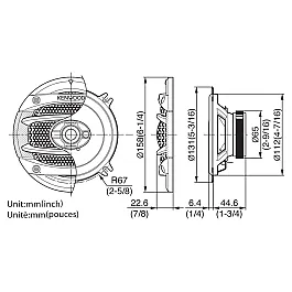 Kenwood KFC-E1364 - 13cm 5" 3-way 150W Flush Mount Coaxial Car Speaker System Kenwood KFC-E1364 - 13cm 5" 3-way 150W Flush Mount Coaxial Car Speaker System