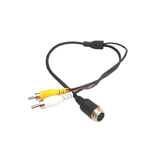 Male Phono RCA To Male 4PIN GX12 Connector Cable - 2 x RCA Male Phono RCA To Male 4PIN GX12 Connector Cable - 2 x RCA