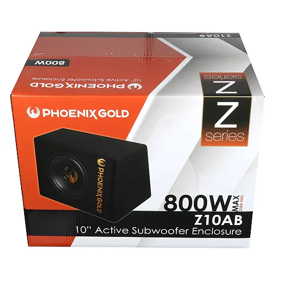Phoenix Gold Z10AB Z-Series 10 inch Active Subwoofer 200W Bass Box Phoenix Gold Z10AB Z-Series 10 inch Active Subwoofer 200W Bass Box