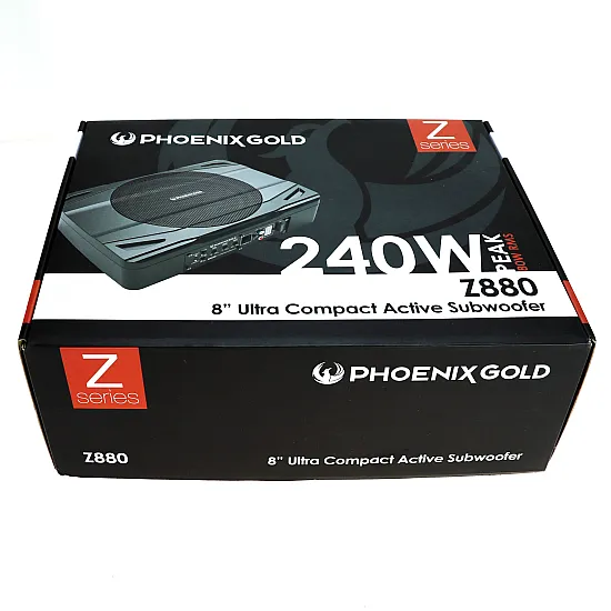 Phoenix Gold Z880 Z-Series 8 inch Slim Under seat Amplified Subwoofer Phoenix Gold Z880 Z-Series 8 inch Slim Under seat Amplified Subwoofer