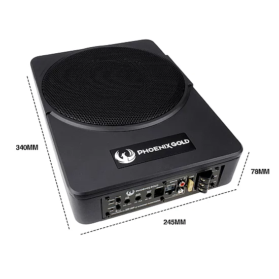 Phoenix Gold ZR10P 10 inch Compact Amplified Under Seat Car Subwoofer