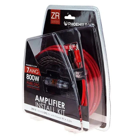 Phoenix Gold ZRK10 Pure Copper Amplifier Wiring Kit 10mm 800W 5.2 Meter