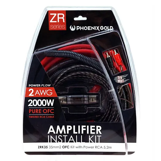 Phoenix Gold ZRK35 Pure Copper Amplifier Wiring Kit 35mm 2000W 5.2 Meter Phoenix Gold ZRK35 Pure Copper Amplifier Wiring Kit 35mm 2000W 5.2 Meter