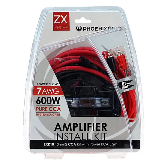 Phoenix Gold ZXK10 ZXK Series Amplifier Wiring Kit 10mm CCA 5.2 meter Cable Kit