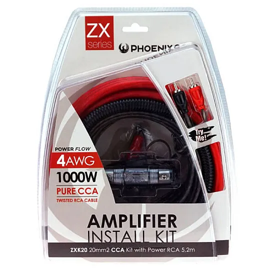 Phoenix Gold ZXK20 ZXK Series Amplifier Wiring Kit 20mm CCA 5.2 meter Cable Kit Phoenix Gold ZXK20 ZXK Series Amplifier Wiring Kit 20mm CCA 5.2 meter Cable Kit
