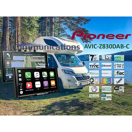 Pioneer AVIC-Z830DAB-C Campervan 7" Touchscreen AV Entertainment System WIFI enabled European Navigation DAB+ Apple carplay Pioneer AVIC-Z830DAB-C Campervan 7" Touchscreen AV Entertainment System WIFI enabled European Navigation DAB+ Apple carplay