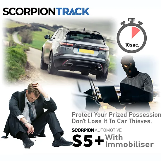 ScorpionTrack S5+ Vehicle Tracking System With Immobilisation - 1 Year Subscription & Installation ScorpionTrack S5+ Vehicle Tracking System With Immobilisation - 1 Year Subscription & Installation