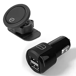 Scosche E2 Magnetic Dash Mount and Dual 12W Car Charger - E2C242DM Scosche E2 Magnetic Dash Mount and Dual 12W Car Charger - E2C242DM