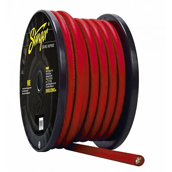 Stinger 1/0GA Ultra Flexible Pro Power Wire Matte Red 50 ft
