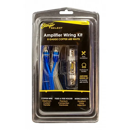 Stinger SS600XS Complete Amplifier Wiring Kit 600W 8GA AGU Fuse Holder