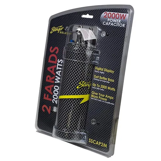Stinger SSCAP2M Carbon Fibre 2 Farad Digital Power Capacitor 2000W