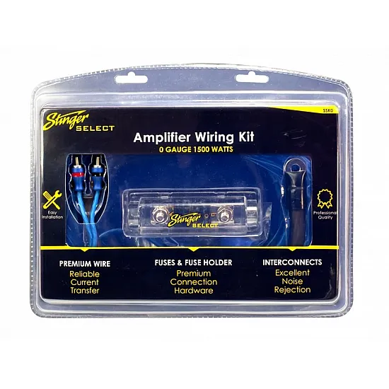 Stinger SSK0 Complete Amplifier Wiring Kit 1500W 1/0GA CCA with ANL Fuse Holder