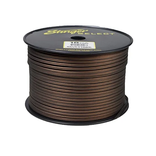 Stinger 18GA Ultra Flexible CCA Speaker Cable Wire Matte Black 1000ft Spool Stinger 18GA Ultra Flexible CCA Speaker Cable Wire Matte Black 1000ft Spool