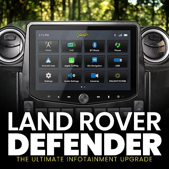 Stinger Horizon10 Land Rover Denfender 10 inch Multimedia Apple CarPlay, Android Auto DAB Stereo