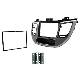 Connects2 Double DIN Stereo Fascia Plate - Hyundai Tucson - Silver - CT23HY51