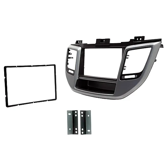 Connects2 Double DIN Stereo Fascia Plate - Hyundai Tucson - Silver - CT23HY51 Connects2 Double DIN Stereo Fascia Plate - Hyundai Tucson - Silver - CT23HY51