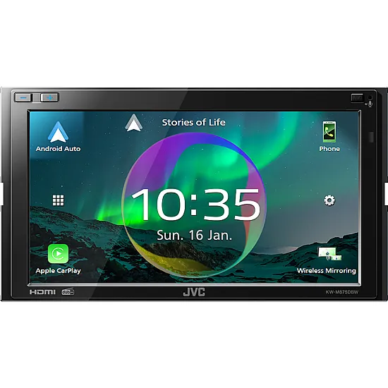 JVC KW-M875DBW 2DIN Mechless Car Stereo Wireless Apple CarPlay Android Auto Bluetooth DAB+ JVC KW-M875DBW 2DIN Mechless Car Stereo Wireless Apple CarPlay Android Auto Bluetooth DAB+