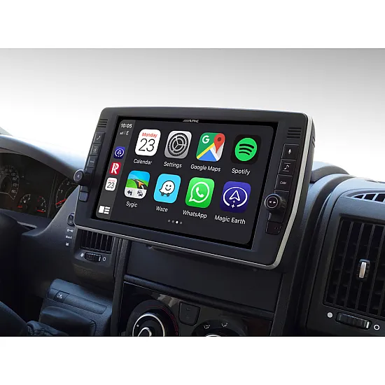 Alpine X903D-DU2 9” Touch Screen Navigation with Swivel Display for Fiat Ducato III, Citroën Jumper II and Peugeot Boxer II
