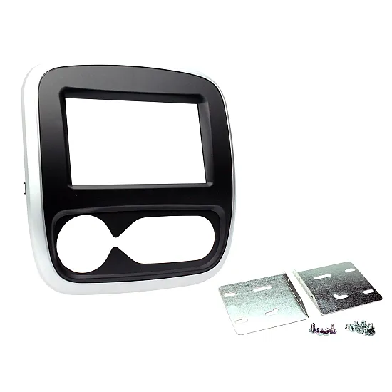 Connects2 Double DIN Stereo Fascia Plate With Silver Trim For Fiat - CT23FT36 Connects2 Double DIN Stereo Fascia Plate With Silver Trim For Fiat - CT23FT36