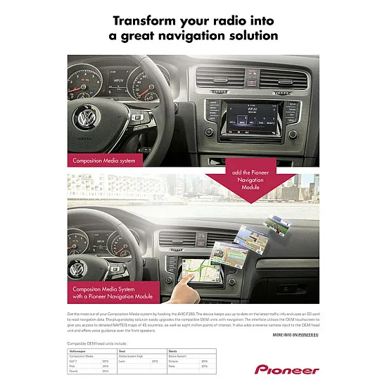 Pioneer AVIC-F260VAG Plug n Play Add-on Navigation Unit
