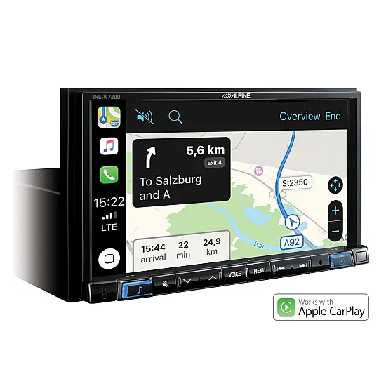Alpine INE-W720D 7" Car Sat Nav Apple CarPlay Android Auto Bluetooth DAB