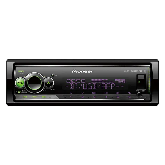 Pioneer MVH-S520BT Mechless Player with Bluetooth, multi colour illumination, USB and Spotify Pioneer MVH-S520BT Mechless Player with Bluetooth, multi colour illumination, USB and Spotify