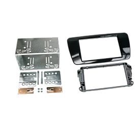 Seat Ibiza (2008-2017) Double DIN Flush Fit Car Stereo Fascia Adapter Panel (GLOSS BLACK)