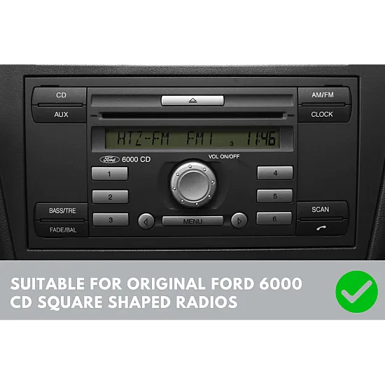 Ford (2002 Onwards) SQUARE RADIO Single DIN Car Stereo Fascia Fitting Kit