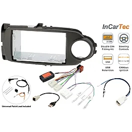 Toyota Yaris (2017-2020) Double DIN Car Stereo Upgrade Fitting Kit Matt Black