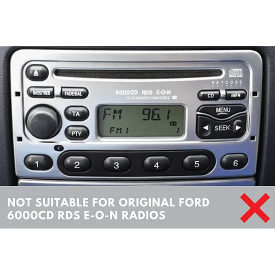 Ford SQUARE RADIO Double DIN Car Stereo Upgrade Fitting Kit (WITHOUT SWC / Silver)