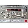 Ford SQUARE RADIO Double DIN Car Stereo Upgrade Fitting Kit (WITHOUT SWC / Silver)