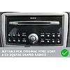 Ford SQUARE RADIO Double DIN Car Stereo Upgrade Fitting Kit (WITHOUT SWC / Silver)
