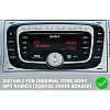 Ford SQUARE RADIO Double DIN Car Stereo Upgrade Fitting Kit (WITHOUT SWC / Silver)