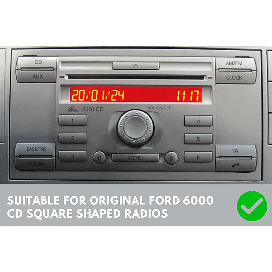 Ford SQUARE RADIO Double DIN Car Stereo Upgrade Fitting Kit (WITHOUT SWC / Silver)