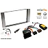 Ford SQUARE RADIO Double DIN Car Stereo Upgrade Fitting Kit (WITH SWC / SILVER)