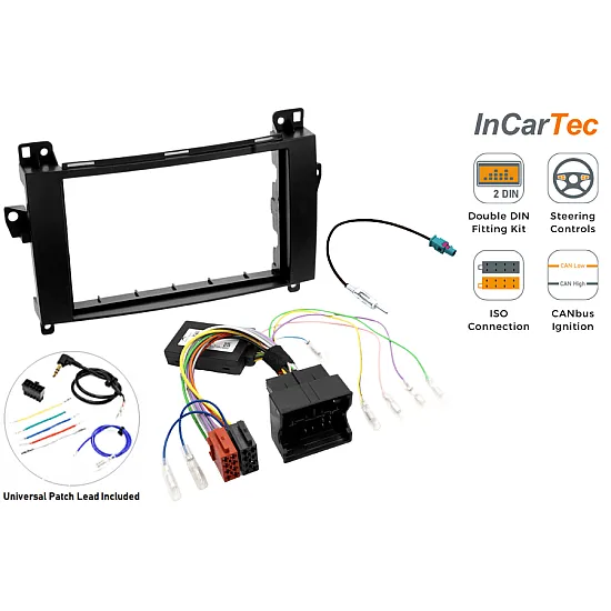 Mercedes (AUDIO 20 / QUAD-LOCK) Double DIN Car Stereo Upgrade Fitting Kit