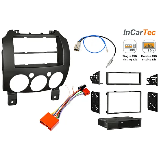 Mazda 2 (2007-2014) Single / Double DIN Car Stereo Upgrade Fitting kit (WITHOUT SWC)