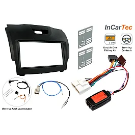 Isuzu D Max, MU-X Double DIN Car Stereo Fascia SWC Upgrade Fitting Kit