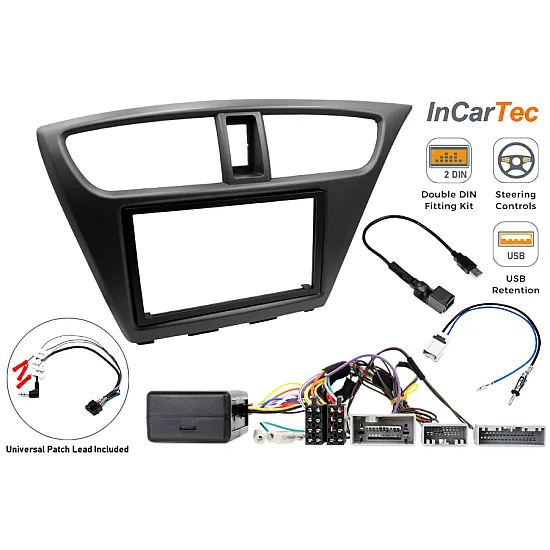 Honda Civic (2012–2017) Double DIN Car Stereo Fitting Kit USB Retention (Non-Amp) Honda Civic (2012–2017) Double DIN Car Stereo Fitting Kit USB Retention (Non-Amp)